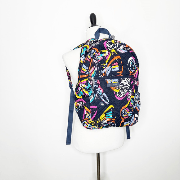 VERA BRADLEY ICONIC BACKPACK BUTTERFLY FLUTTER SIGNATURE COTTON Retired - Picture 1 of 6